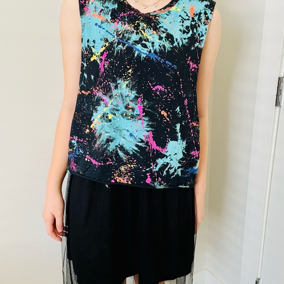 2 piece Tie-Dye Black top + dress (2 pieces) - Picture 3 of 4